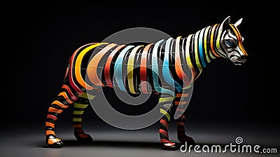 Colorful Zebra Sculpture Inspired By Mike Winkelmann Stock Photo