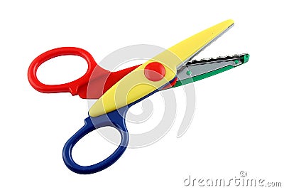 Colorful zigzag scissors Stock Photo