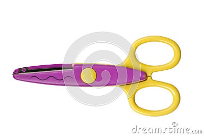 Colorful zigzag scissors Stock Photo
