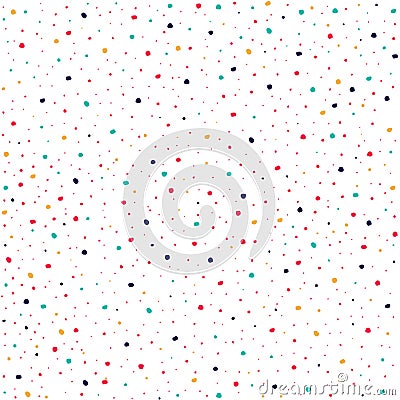 Colorful seamless pattern. Polka dots hand drawn. Vector Illustration