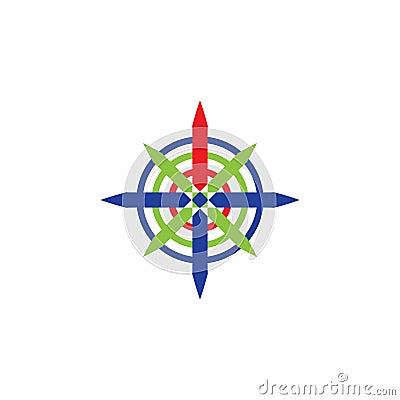 Colorful artistic compass logo icon Stock Photo