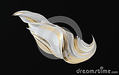 Colorfull dynamic abstract twisted shape. 3d render spiral. Computer generated geometric illustration Cartoon Illustration