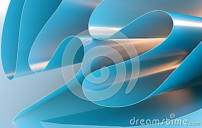Colorfull dynamic abstract twisted shape. 3d render vawe, spiral. Computer generated geometric illustration Cartoon Illustration