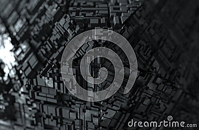 Colorfull dynamic abstract twisted shape. 3d render vawe, spiral. Computer generated geometric illustration Cartoon Illustration