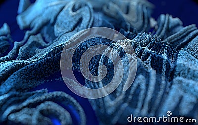 Colorfull dynamic abstract twisted shape. 3d render vawe, spiral. Computer generated geometric illustration Cartoon Illustration