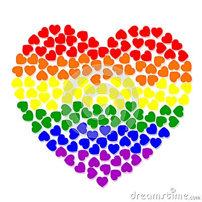 Colorfull heart from small hearts Vector Illustration