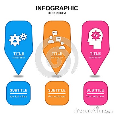 Colorfull infographic with paper art style Vector Illustration