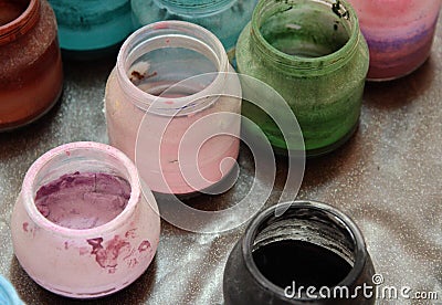 Colorfull jars Stock Photo