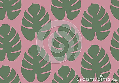 Monsterra leaves pattern in vector Vector Illustration