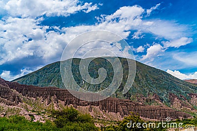 Colorfull mountains at the Parque Nacional Los Cardones Argentina Editorial Stock Photo