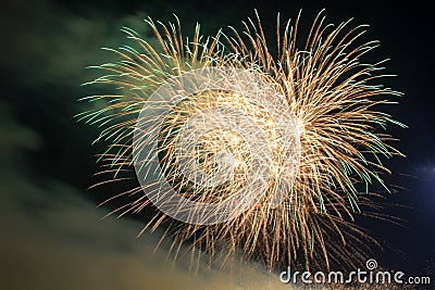 Colorfull of National Firework Celebration. Stock Photo