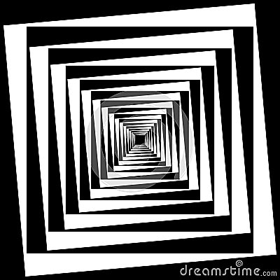 Black on transparent background tunnel double perspective Vector Illustration