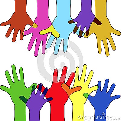 Colorfull up hands Vector Illustration