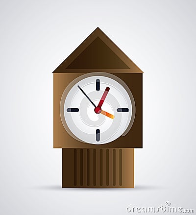 Colorfull wood clock icon. Time design. Vector graphic Cartoon Illustration