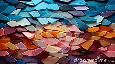 A colorfully arranged wood pieces Stock Photo