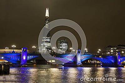 Southwark Bridge and the Shard in London Stock Photo