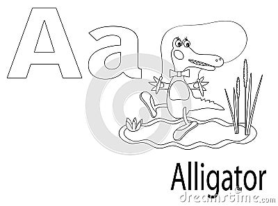 Coloring Alphabet for Kids,A Vector Illustration