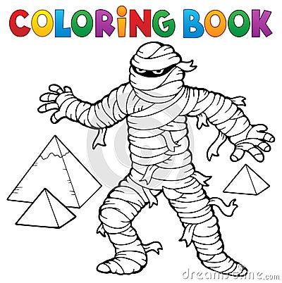 Coloring book ancient mummy Vector Illustration