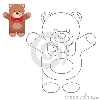 Coloring book animal. Kids coloring pages. teddy bear Vector Illustration