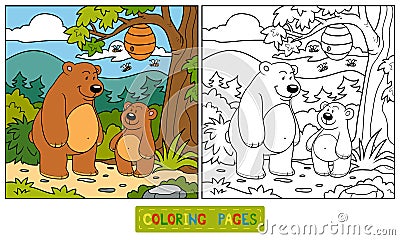 Coloring book (bears) Vector Illustration