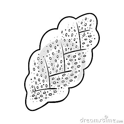 Coloring book, Braided loaf Vector Illustration