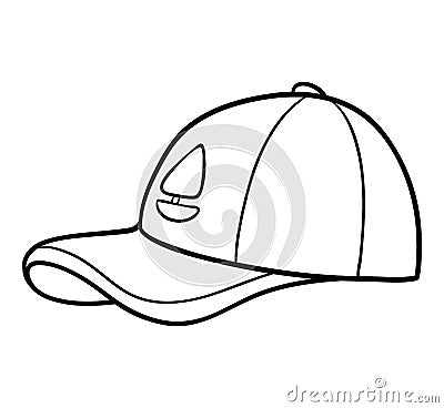 Coloring book, Cap Vector Illustration