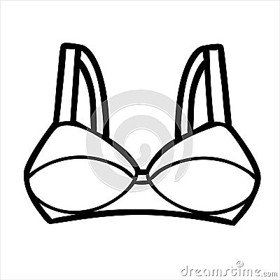 Coloring book. Collection of cartoon clothes. Bra Vector Illustration