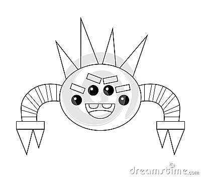 Coloring book, Cute bacteria and virus character Vector Illustration