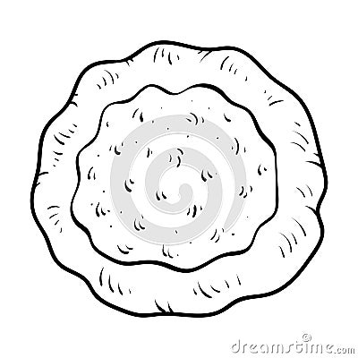 Coloring book, Pita bread Vector Illustration