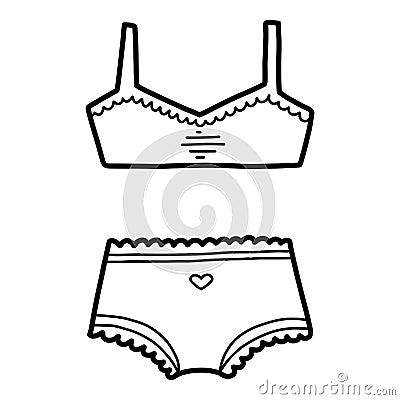 Coloring book, Underwear Vector Illustration