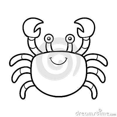 Coloring book, coloring page (crab) Vector Illustration