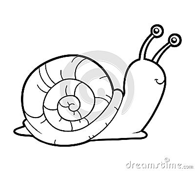 Coloring book, coloring page (snail) Vector Illustration