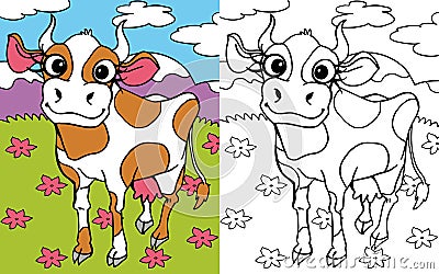 Coloring book cow Stock Photo