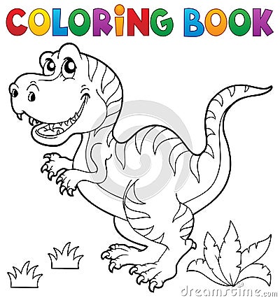 Coloring book dinosaur theme 5 Vector Illustration