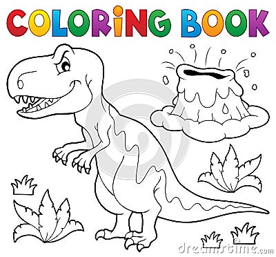 Coloring book dinosaur topic 1 Vector Illustration