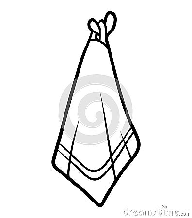 Coloring book, Dish towel Vector Illustration