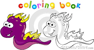 Coloring book dragon-monster Vector Illustration