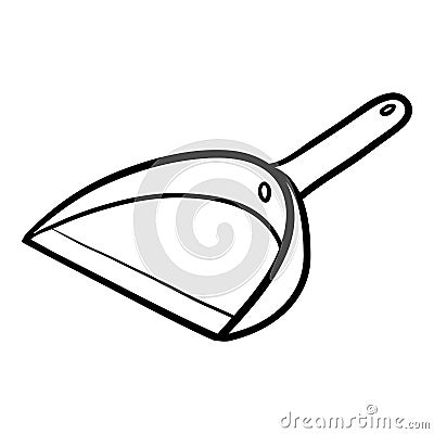 Coloring book, Dustpan Vector Illustration