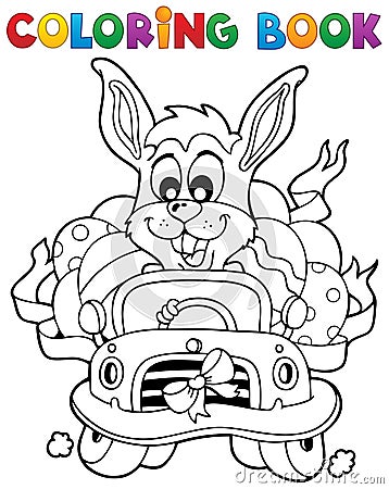 Coloring book with Easter theme 7 Vector Illustration