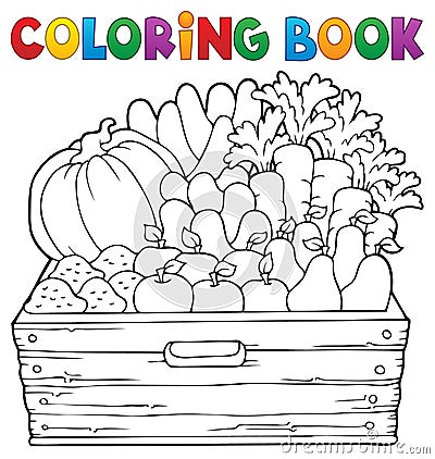 Coloring book farm products theme 1 Vector Illustration