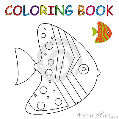 Coloring book - fish Vector Illustration