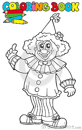 Coloring book with funny clown Vector Illustration