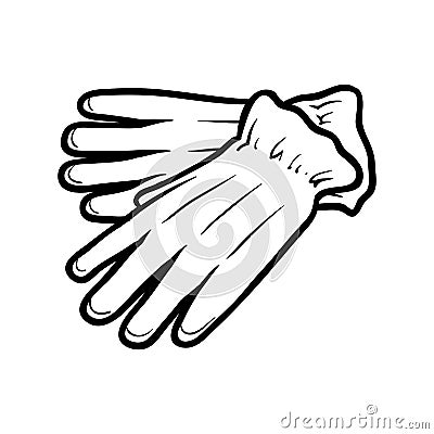 Coloring book, Gloves Vector Illustration