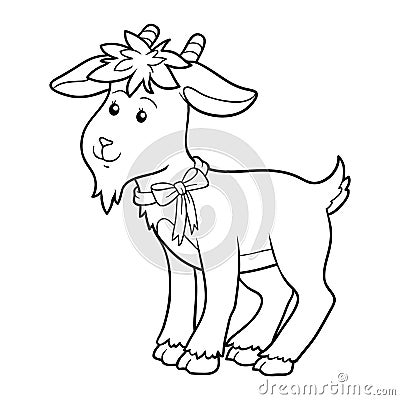 Coloring book (goat) Vector Illustration