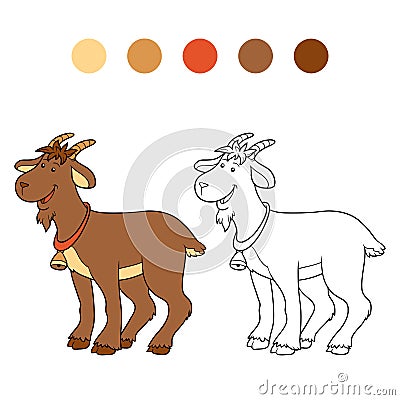 Coloring book (goat) Vector Illustration