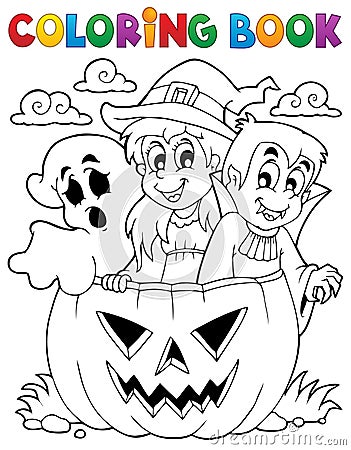 Coloring book Halloween character 5 Vector Illustration