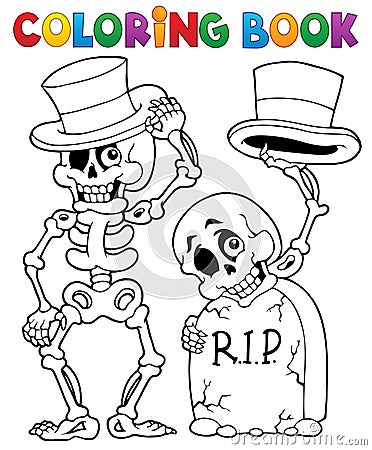 Coloring book Halloween character 6 Vector Illustration