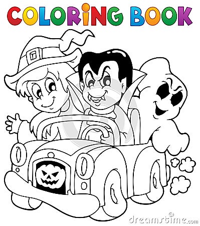 Coloring book Halloween character 8 Vector Illustration