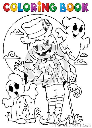 Coloring book Halloween character 9 Vector Illustration