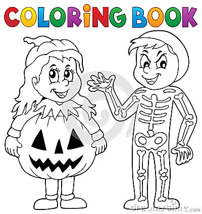 Coloring book Halloween costumes theme 1 Vector Illustration